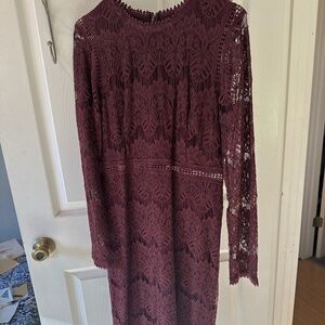 Burgundy lace dress